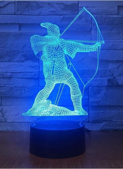 اشتري Fashion Personality 7/16 Colors Change Children Bedroom Atmosphere Lamp LED Soldiers Archery Table Lamp Lighting bow and arrow في الامارات