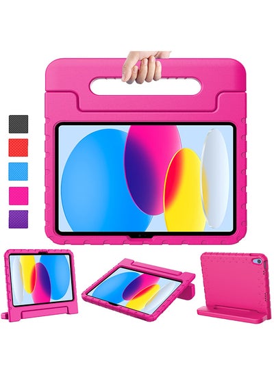 Buy Kids Case for iPad 10th Generation 10.9 Case 2022 With Pencil Holder Durable Shockproof Lightweight Protective Handle Stand Case - Pink in UAE