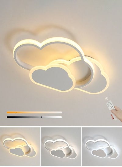 Buy Creative Cartoon LED Ceiling Light Cloud Shaped /32w/with Dimmable Remote Control for Kids Bedroom in UAE