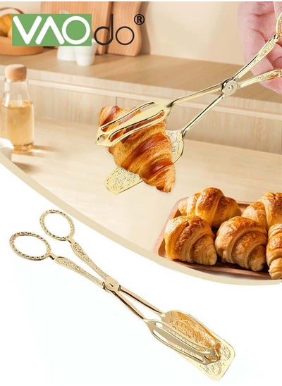 Buy Bread Tongs Vegetable Clips Cake Clamp Buffet Clamps Barbecue Ice Salad Sugar Grilling Appetizers Tongs Kitchen Utensil Serving Baking Tools Stainless Steel Scissor Tongs Gold in UAE