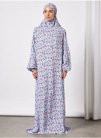 Buy Praying Dress With Floral Prints And With Attached Veil in Saudi Arabia