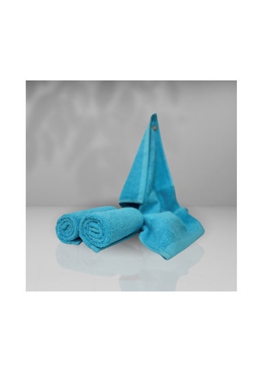 Buy Towel 100% Cotton From Hammam Home 30*50 Color Turquoise in Egypt