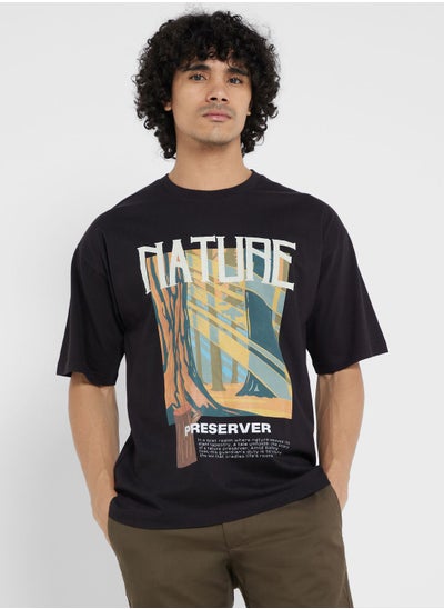 Buy Contrast Printed T Shirt in UAE