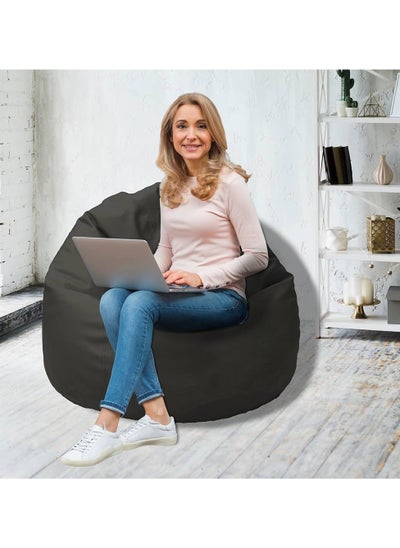 اشتري COMFY LARGE SOFT ADULT BLACK PVC BEAN BAG WITH VIRGIN BEANS FILLING في الامارات