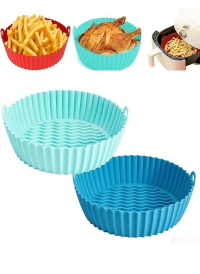 Buy 2 pcs Silicone Air Fryer Dish Liner Reusable Round Liner Food Grade Oven and Fryer Accessory - Multi Color in Egypt