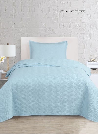 Buy 100% Microfibre Single Summer Light Blue Bedding Set - 2 Pieces in Saudi Arabia