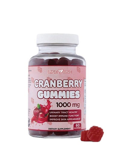 Buy Cranberry Gummies with 1000mg, Urinary Tract Health Vegan Gummies for Women, Boost Immune Function & Improve Skin Appearance, Dietary Supplement 60 Gummies in Saudi Arabia