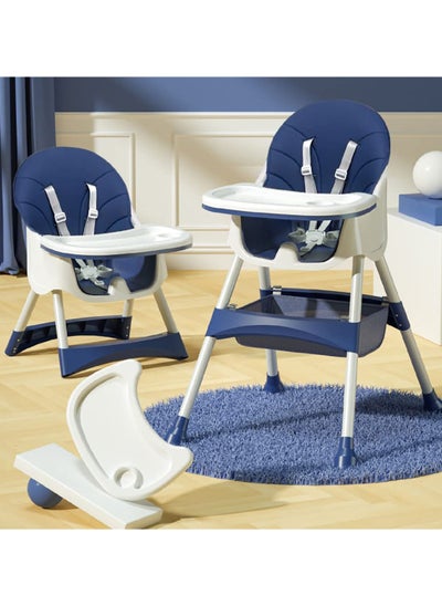 Buy Adjustable Multifunctional Portable Foldable Dining Highchair With Removable Tray-Blue in Saudi Arabia