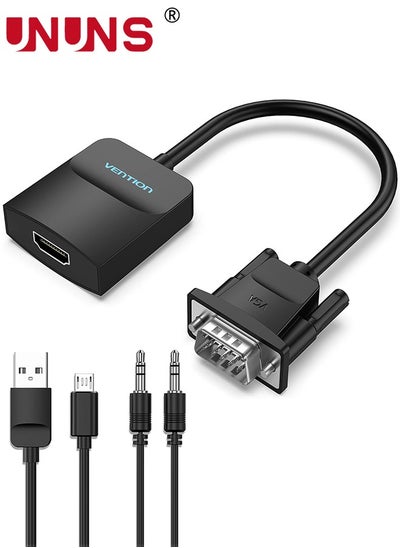 اشتري VGA to HDMI Adapter Converter, UNUNS 1080P Video Dongle Adaptador VGA Converter with Audio Cable (0.5ft/0.15m), Active VGA Male to HDMI Female for PC, Laptop, Projector, Monitor في السعودية