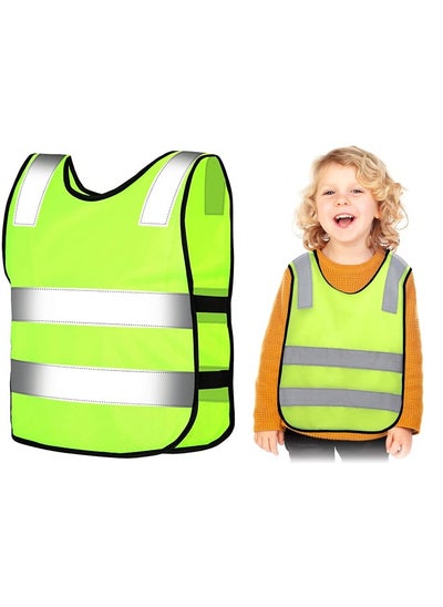 Buy Safety Vest Children, Reflector Vest in Safety Vest Bicycle Child From (3-12 Years) Vest Neon Yellow Reflective for Better Visibility in Traffic in UAE