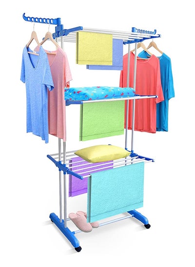 Buy 3Layers Stainless Steel Clothes Hanger Multicolour 170x126x64cm in UAE