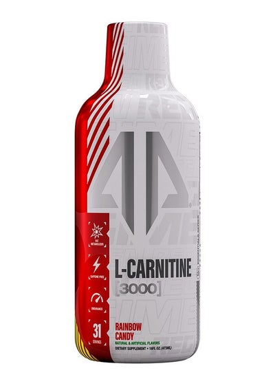 Buy ALPHA PRIME L-Carnitine Liquid Fat Metabolizer 3000 (Rainbow Candy) 31 Servings in UAE