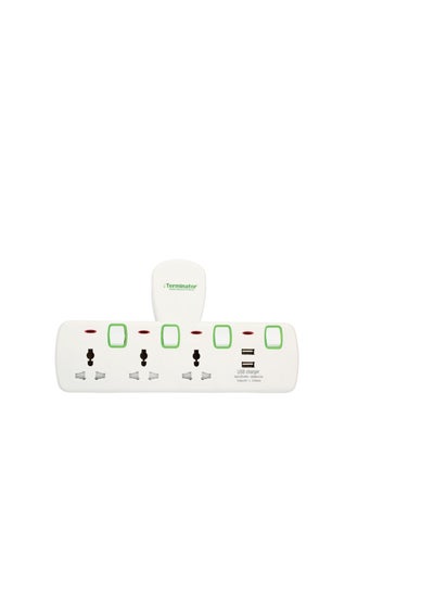 اشتري Terminator 3Way Multi Adaptor With 2Usb Socket-Tma36u2a في الامارات