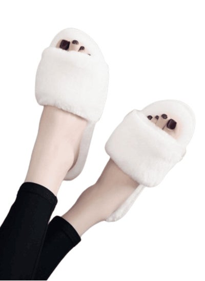 Buy white fur slipper 40/41 in Egypt