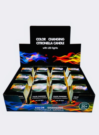 Buy Color Changing Citronella Candle With LED Lights 12 Piece Set in UAE