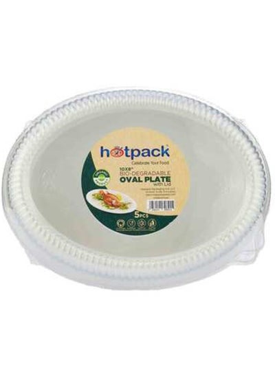 Buy Bio-degradable Oval Plate 10x8" 5 Pieces in Saudi Arabia