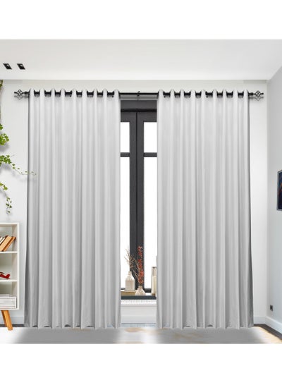 Buy 2 piece 100% Blackout Satin Curtains with Grommets for Living Room, Bedroom Kids Bedroom Study Exhibition Hall with Silicon Finish Sound and Heat Insulation in UAE