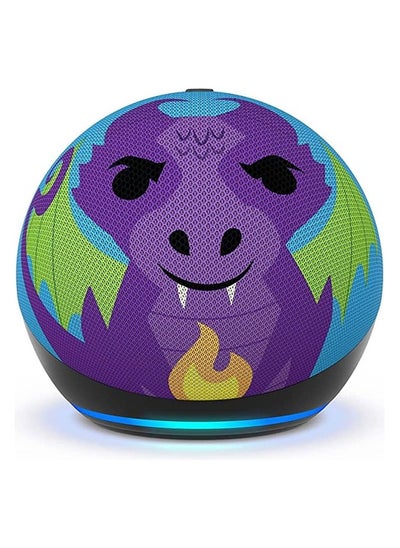 اشتري Echo Dot Kids 5th Gen supports Alexa a new design an account equipped with a parental control system in the shape of a dragon the fifth generation a recent version(Dragon) في الامارات