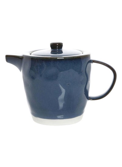 Buy Interiors Porcelain Teapot, Blue - 750 ml in UAE