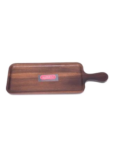 Buy High Quality Rectangular Wooden Serving Board with Handle Brown 40 x 14 cm AW18-X022-L in Saudi Arabia