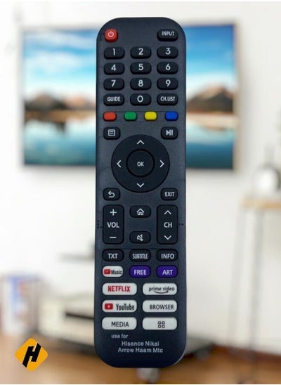 اشتري Hisense Smart Tv Remote Control Works With All Hisense Tv Led Lcd Plasma Smart Tv Remote Control For Hisense With Netflix Prime Video Youtube Rakuten Tv And Freeview Play Key Buttons في الامارات