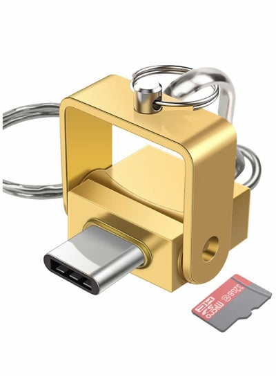 Buy Micro SD Card Reader, USB C TF Card Reader, USB C to Micro SD / TF Memory Card Reader OTG Adapter Compatible with MacBook, Laptops, Tablets, Android Phones, Gold in UAE