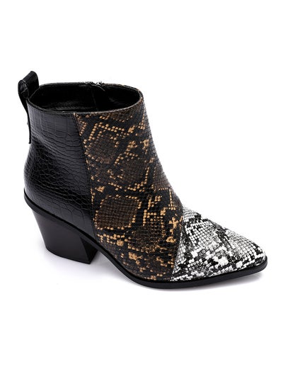 Buy Women's multi material pointed toe ankle boots in Egypt