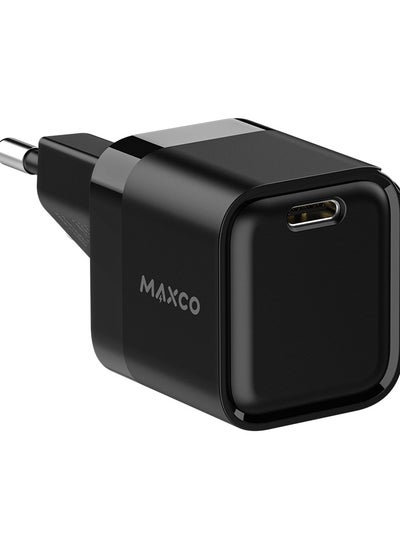 Buy Maxco MC11E GaN Fast Charger PD 20W EU Plug Design Standard - Black in Egypt