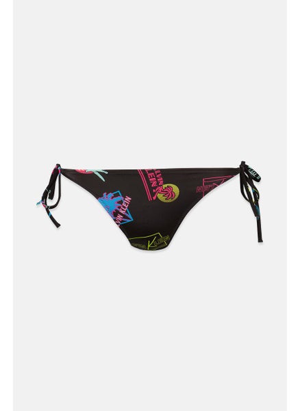 Buy Women Allover Print Bikini Bottom, Black Combo in Saudi Arabia