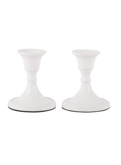 اشتري Voidrop Mini Candlestick Holders Set 2 Pcs,Taper Candle Holders, Candle Holders, candle holders for table centerpiece for Wedding, Festival, Party and Festival Decor (White) في الامارات