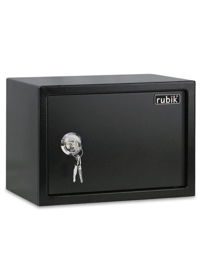 Buy Key Operated Safe Box, A4 Document Size Locker for Home Office Cash Passport Jewelry Security RB25KCN (Size, 25x35x25cm) Black in UAE