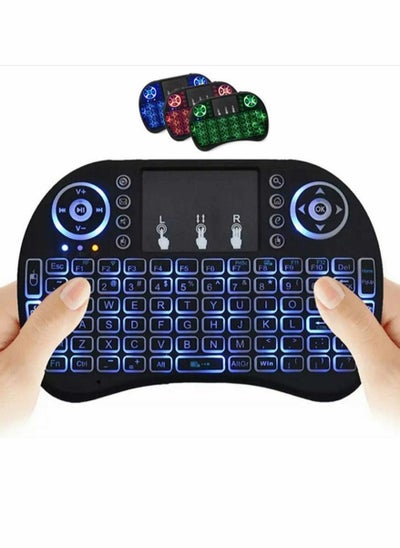 اشتري Wireless Mini Keyboard Remote Control Touchpad Mouse Combo Controller with RGB Backlit for Smart TV Android TV Box PC IPTTV 2.4GH في الامارات