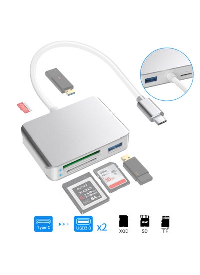 اشتري New multi-function XQD card reader all-in-one Type c USB3.0 to XQD card reader factory wholesale CR313-C Type c (XQD TF SD USB) five-in-one في السعودية