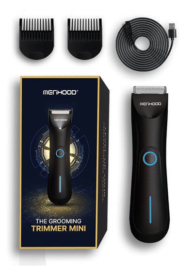 Buy Menhood Grooming Trimmer Mini | Body Private Part Shaving Trimmer for Men | Rechargeable | Cordless | Waterproof | LED Torch | Upto 90 Min Run-Time | Skin Protective | Travel Friendly | Body Groomer in UAE