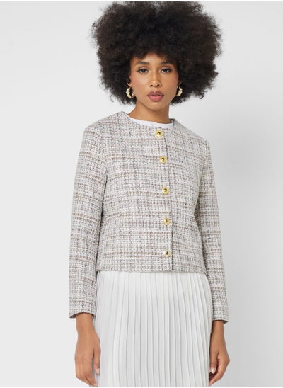 Buy Textured Tweed Jacket in Saudi Arabia