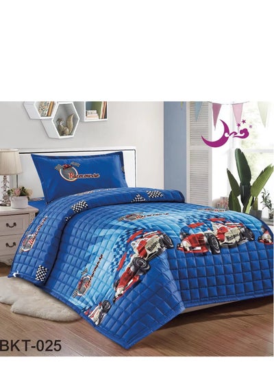 Buy Comforter Set With Children'S Drawings, 3 Pieces, Compressed Quilt, Size 160x210 Cm in Saudi Arabia