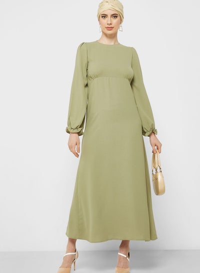 Buy Puff Sleeve A-Line Dress in Saudi Arabia