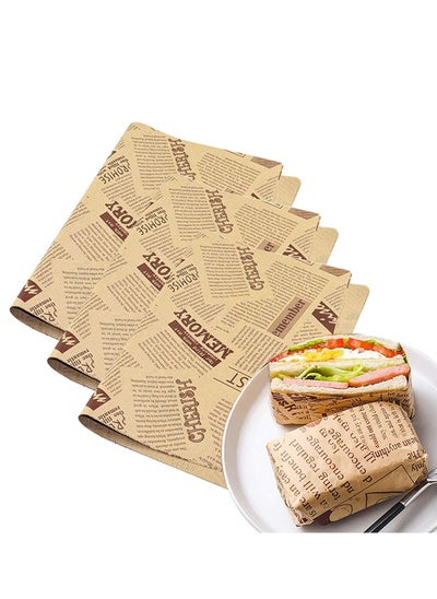 اشتري Parchment Paper Sheets for Baking, 100Pcs 15x11Inch Precut Non-Stick Parchment Paper,Grease Resistant Burger Food Basket Liner for Patties Taco, Restaurants, BBQ, Party في الامارات