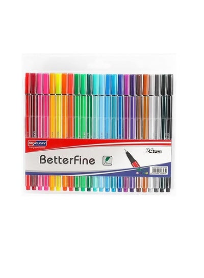 اشتري Sky glory 24 Colors Fine liner Pens 0.4mm Fine Tip Drawing Color Pens - No:SG-854 في مصر