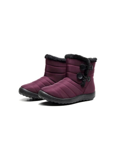 Buy Women Slip-On Snow Boot Red in Saudi Arabia