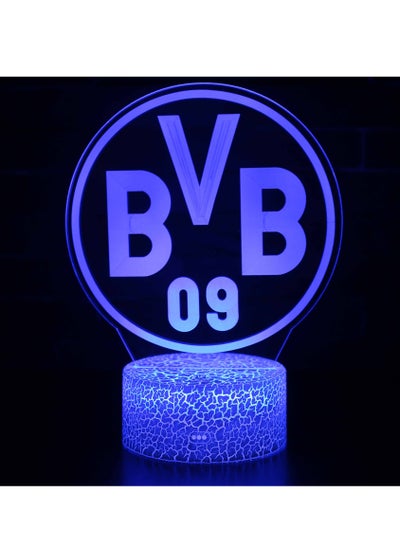 Buy Five Major League Football Team 3D LED Multicolor Night Light Touch 7/16 Color Remote Control Illusion Light Visual Table Lamp Gift Light Team BVB09 Dortmund in UAE