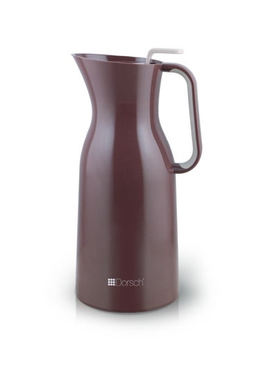 Buy Danish Design Vacuum Jug - 1L Premium Double-Walled Glass Liner, BPA-Free, Insulated Rubber Handle, Leakproof Lid - Ergonomic, Sleek Design - Keeps Hot for 12 Hours & Cold for 24 Hours - Perfect for Tea, Coffee, Water (Burgundy) in UAE