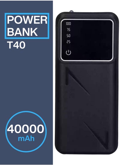 Buy T40 Power Bank Portable Charger, 40000mAh 5V/2.4A, Built-in LED Power Level Display, Compatible with all Electronic Devices in Saudi Arabia