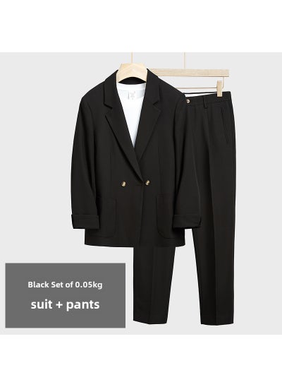 اشتري Japanese Casual Suit Set Loose Fit Black [suit]] في السعودية