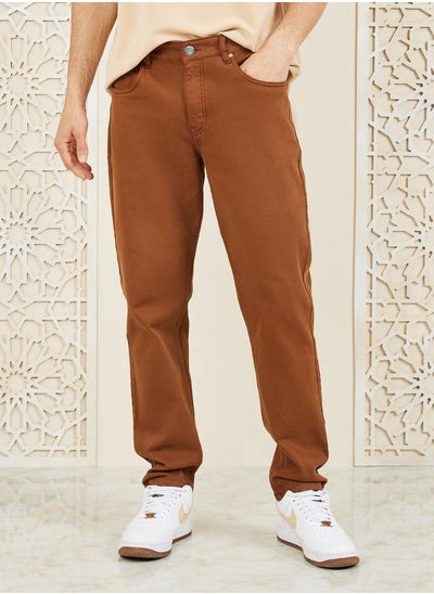 Buy Mid Rise Slim Fit Overdyed Jeans in Saudi Arabia