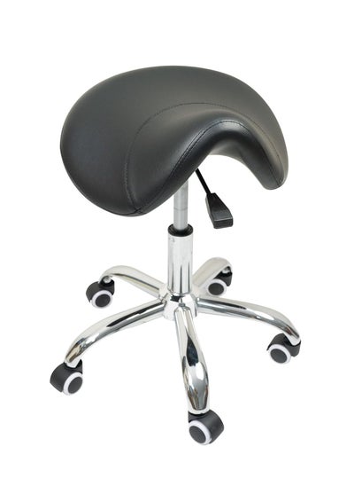 Buy Saddle Stool Rolling Chair Pully Stool Adjustable Hydraulic Stool with Wheels in UAE