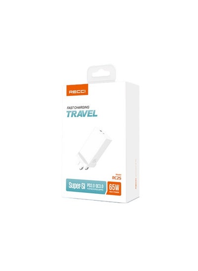 اشتري Recci RC25 Fast Charging Travel Adapter Super 65W في مصر