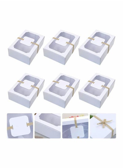 اشتري Bakery Pie Boxes With PVC Windows Cardboard Cake Egg Gift Packaging Boxes Transparent Baking Muffin Boxes, 6 Pcs في الامارات