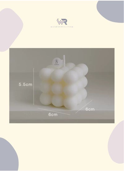 اشتري White cube cube candle with bubbles في السعودية