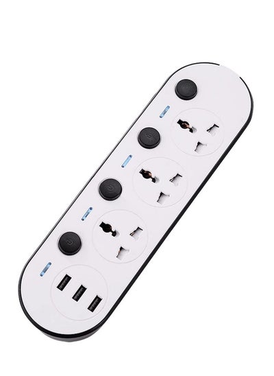 اشتري وصلة تمديد الطاقة Tycom Power Strip مع USB- سلك تمديد مسطح مع 3 منافذ تيار متردد على نطاق واسع و 3 USB ، محطة سطح مكتب صغيرة مع سلك طاقة 6 أقدام ، مقبس مضغوط (GK-2034U) في الامارات